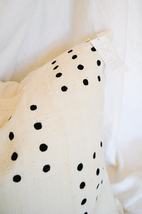 Monochrome Polka Dot Throw Pillow