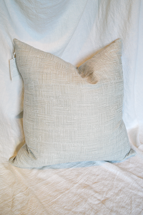 Cream and Grey Throw Pillow