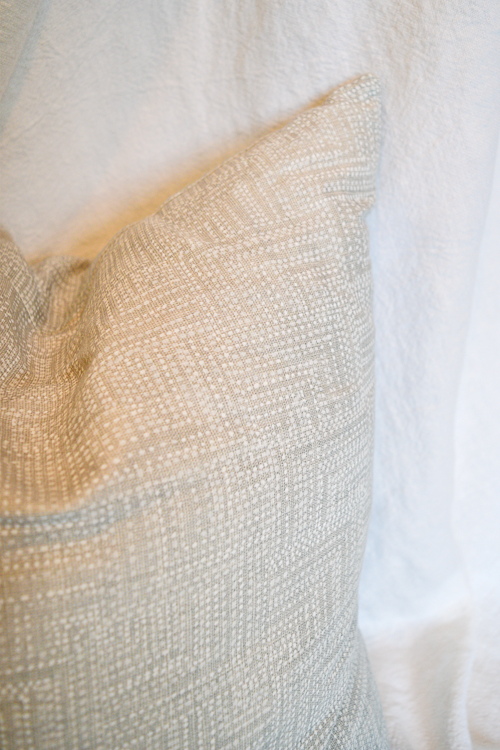 Cream and Grey Throw Pillow