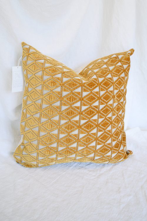 Mustard Velvet Throw Pillow