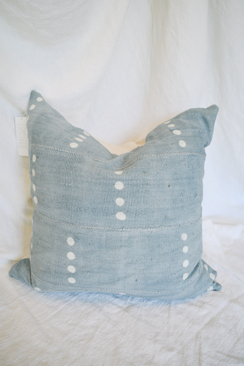 Dusty Blue Dot Throw Pillow