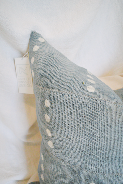 Dusty Blue Dot Throw Pillow