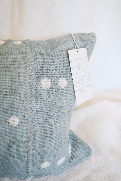 Dusty Blue Dot Long Throw Pillow