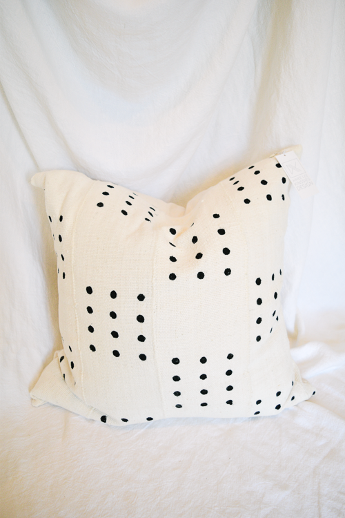 Monochrome Polka Dot Throw Pillow