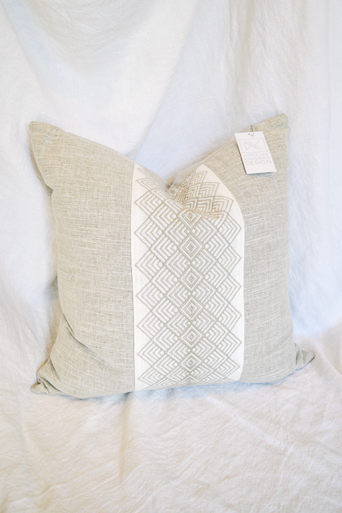 Embroidered Band Throw Pillow